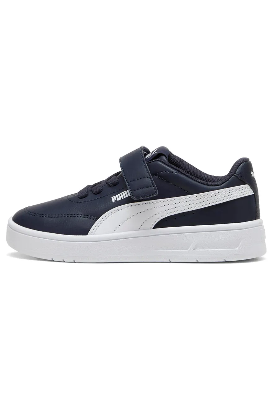 Sneakers blu con dettagli bianchi Puma Court Classic Clean AC+ PS