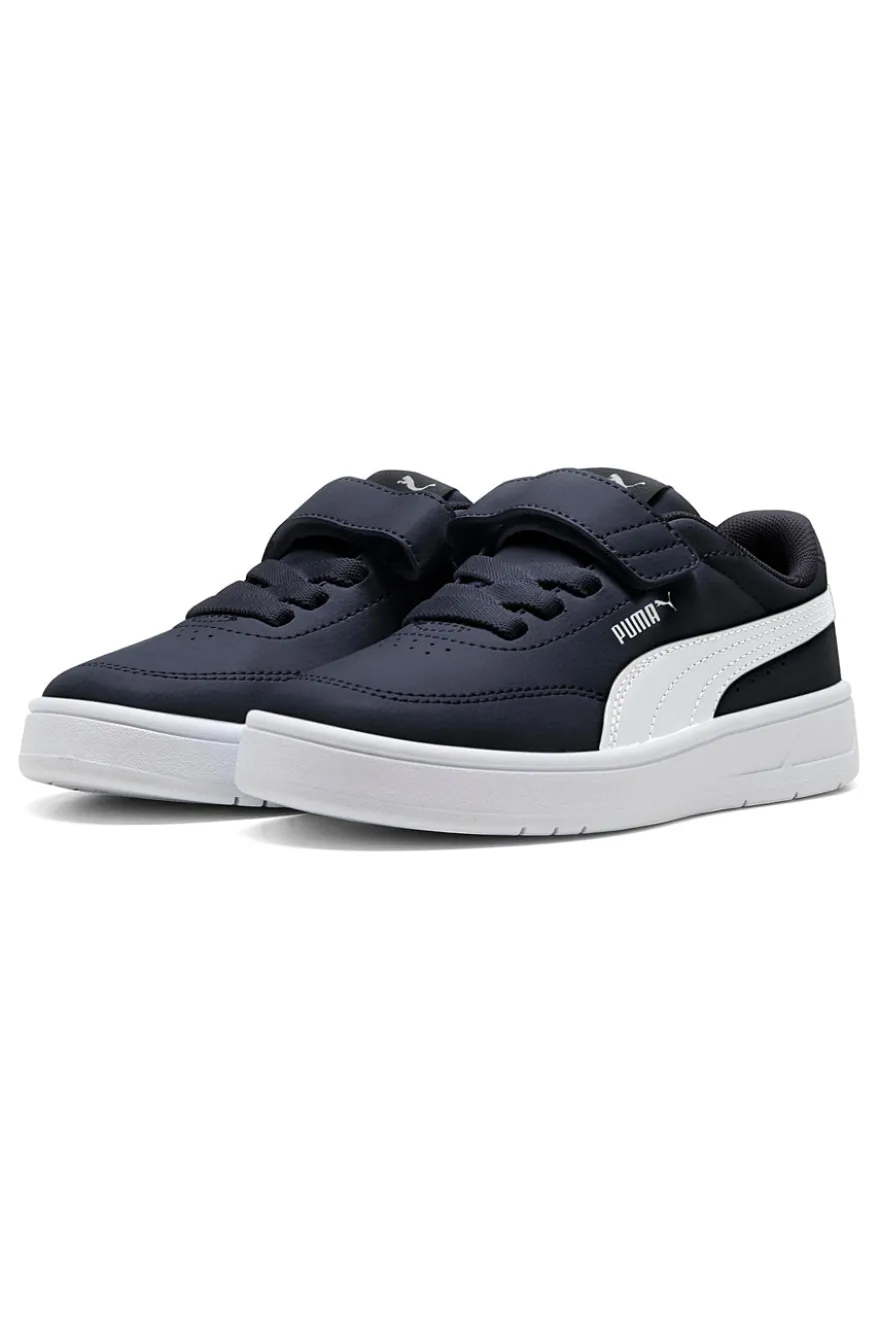 Sneakers blu con dettagli bianchi Puma Court Classic Clean AC+ PS