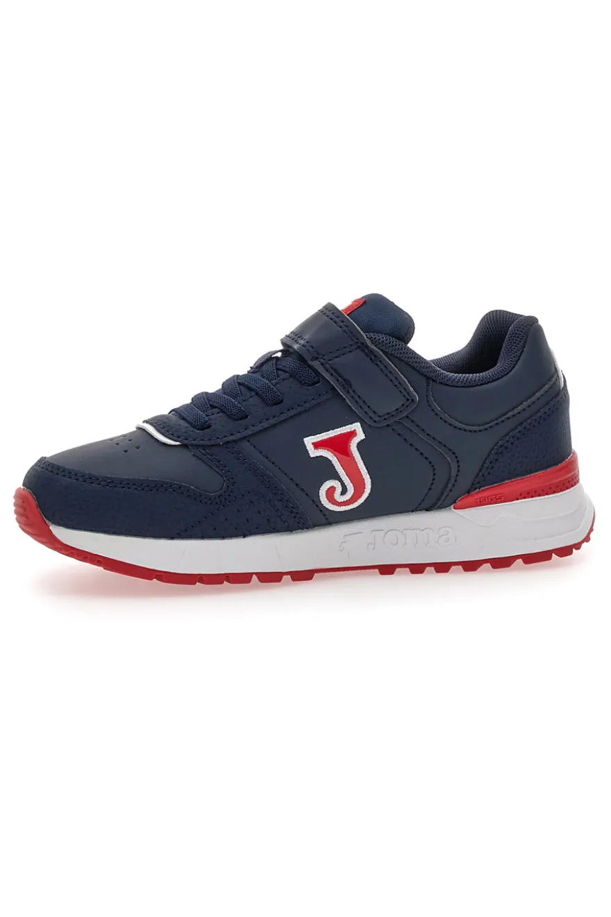 Sneakers blu con dettagli rossi e strappo Joma Tornado JR 2503