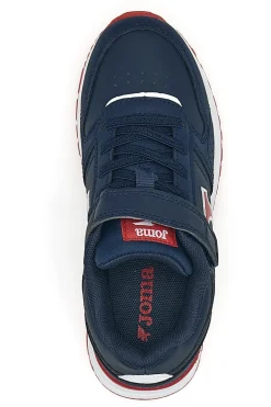 Sneakers blu con dettagli rossi e strappo Joma Tornado JR 2503