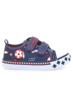 Sneakers blu con doppio strappo e stampa fantasia Pitt Kids 2242788