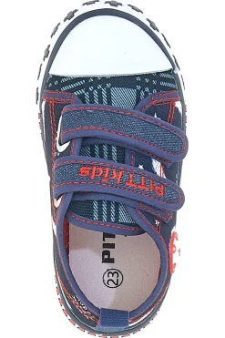 Sneakers blu con doppio strappo e stampa fantasia Pitt Kids 2242788