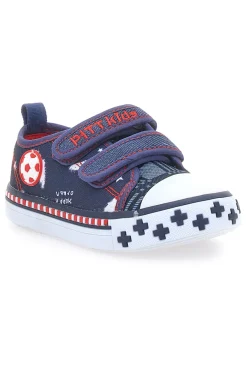 Sneakers blu con doppio strappo e stampa fantasia Pitt Kids 2242788
