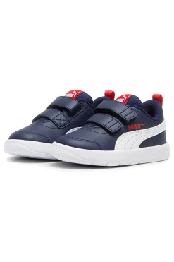 Sneakers blu con doppio strappo e dettagli bianchi Puma Courtflex V3 V Inf