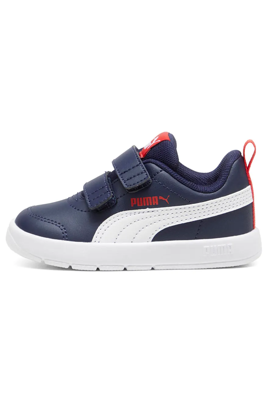 Sneakers blu con doppio strappo e dettagli bianchi Puma Courtflex V3 V Inf