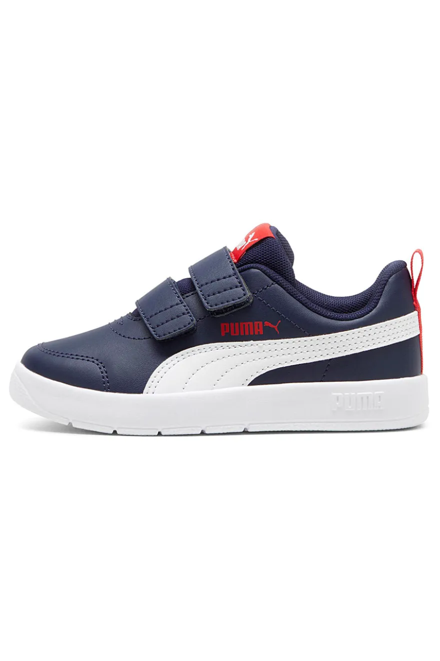 Sneakers blu con doppio strappo e dettagli bianchi Puma Courtflex V3 V PS