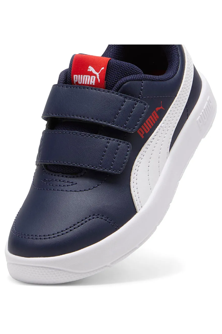 Sneakers blu con doppio strappo e dettagli bianchi Puma Courtflex V3 V PS