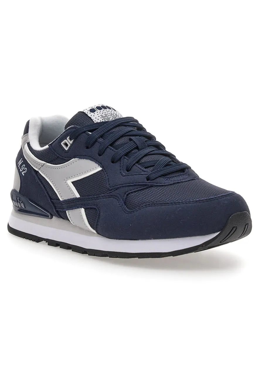 Sneakers blu con inserti grigi in tessuto tecnico Diadora N.92