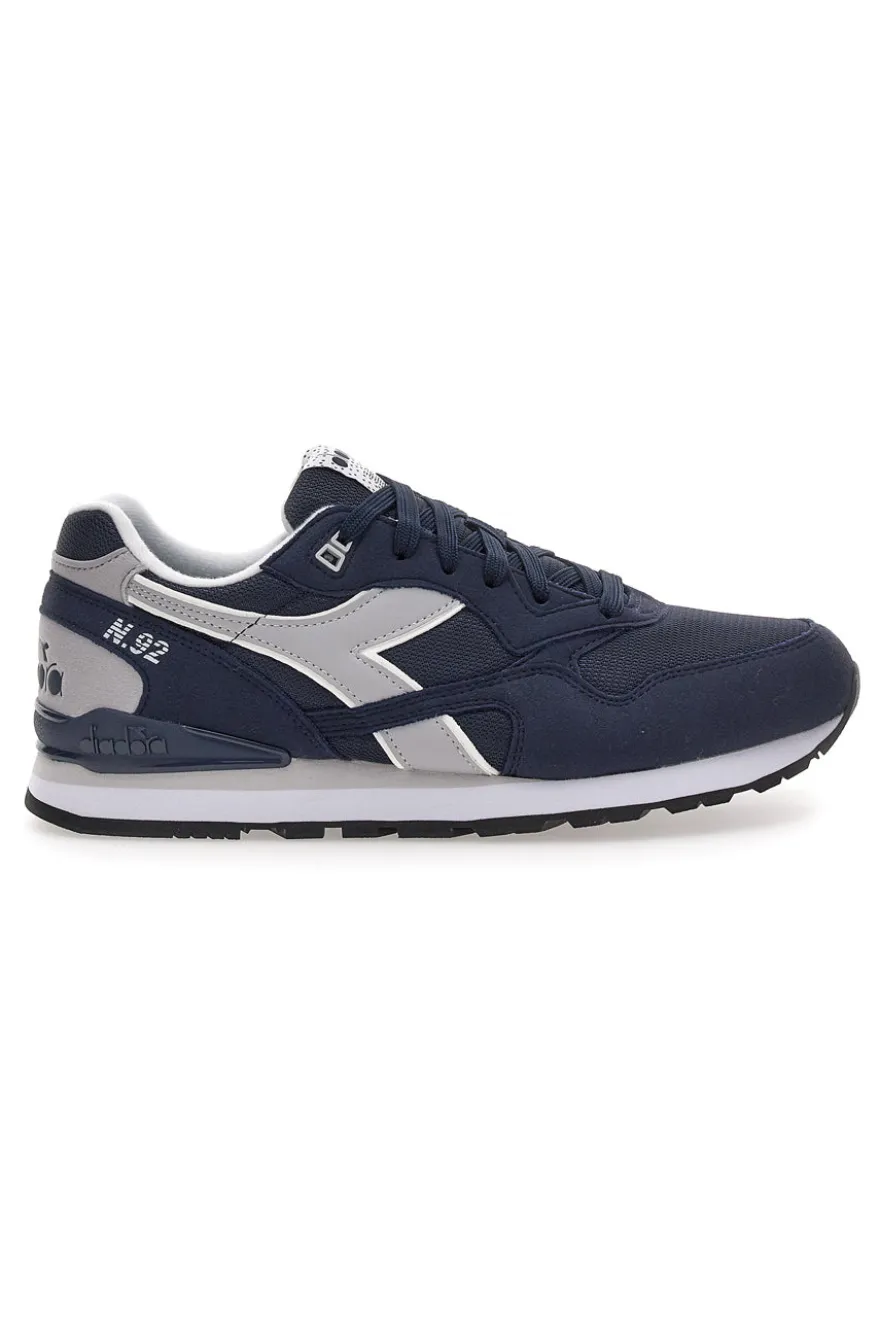 Sneakers blu con inserti grigi in tessuto tecnico Diadora N.92