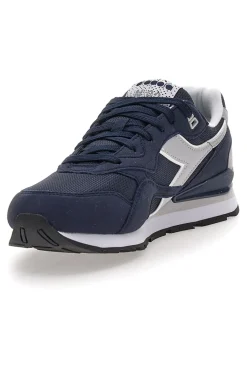 Sneakers blu con inserti grigi in tessuto tecnico Diadora N.92