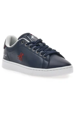 Sneakers Blu con Logo Laterale Rosso U.S. POLO CLUB EMPIRE LTX