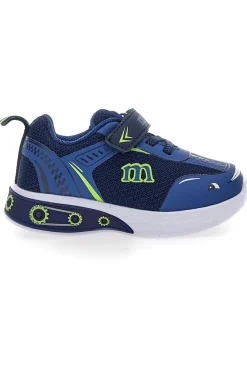 Sneakers blu con luci a LED e dettagli grafici M-Kids MG251551