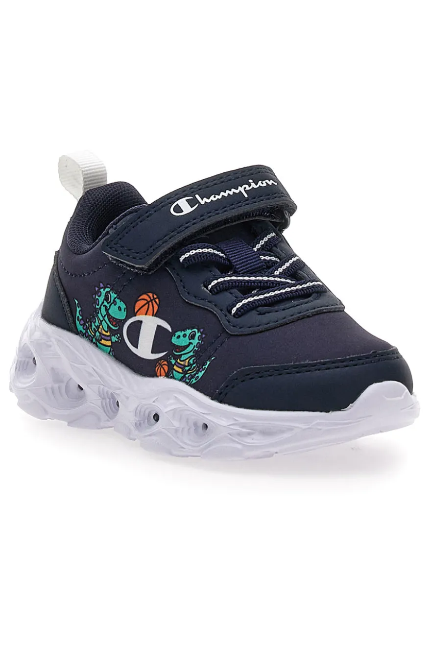 Sneakers blu con luci chiusura a strappo Champion Funfair Print U TD Low Cut