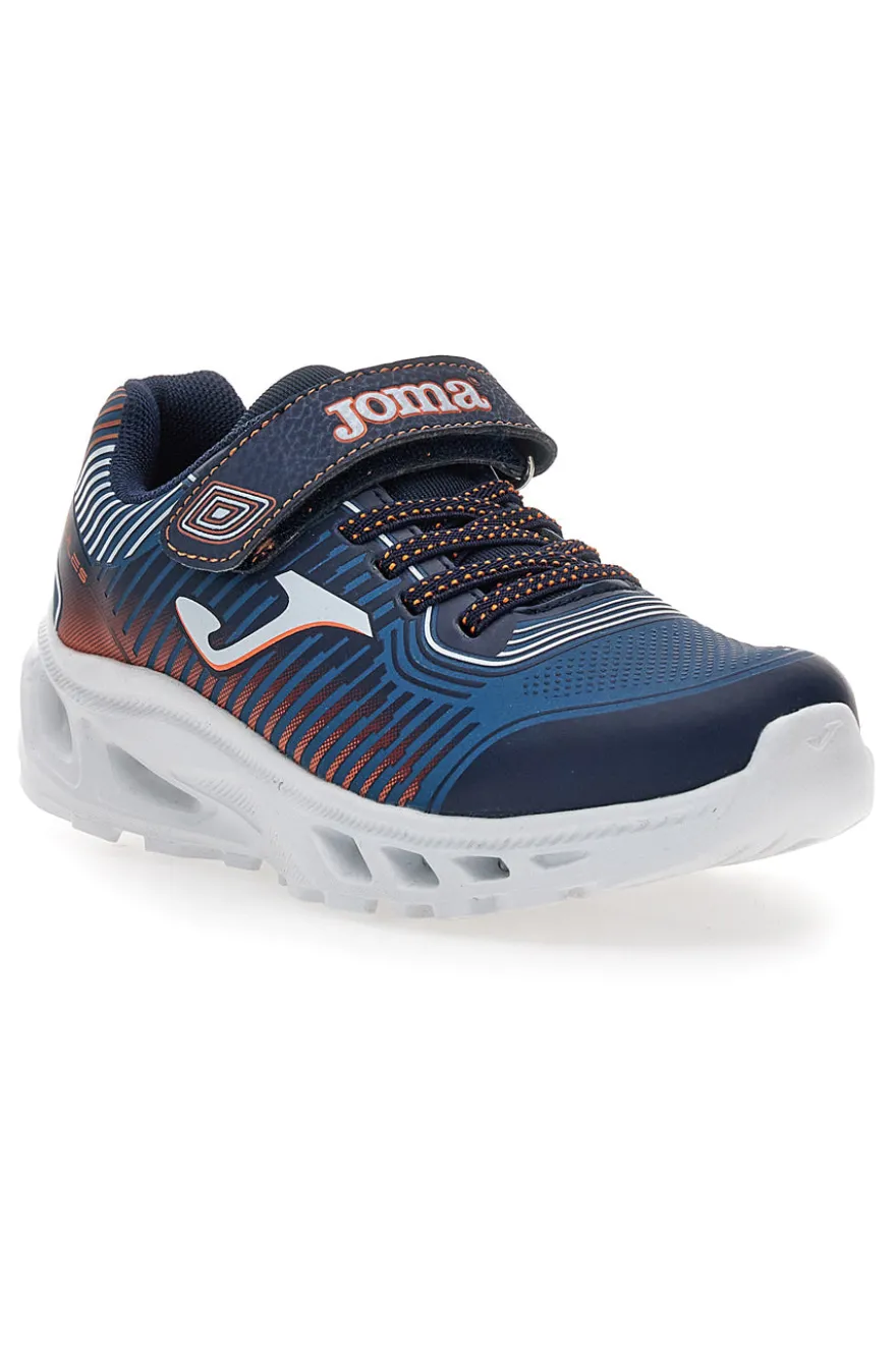 Sneakers blu con luci e chiusura a strappo Joma Aquiles JR 2503
