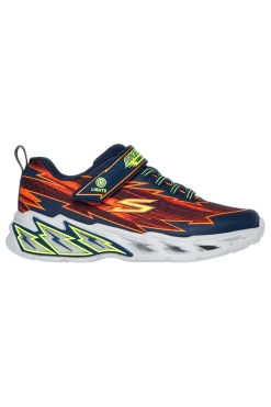 Sneakers blu con luci e dettagli arancioni Skechers Light Storm 2.0 Bolt-Brights