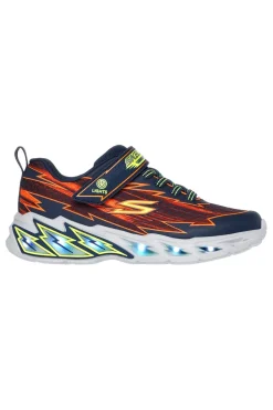 Sneakers blu con luci e dettagli arancioni Skechers Light Storm 2.0 Bolt-Brights