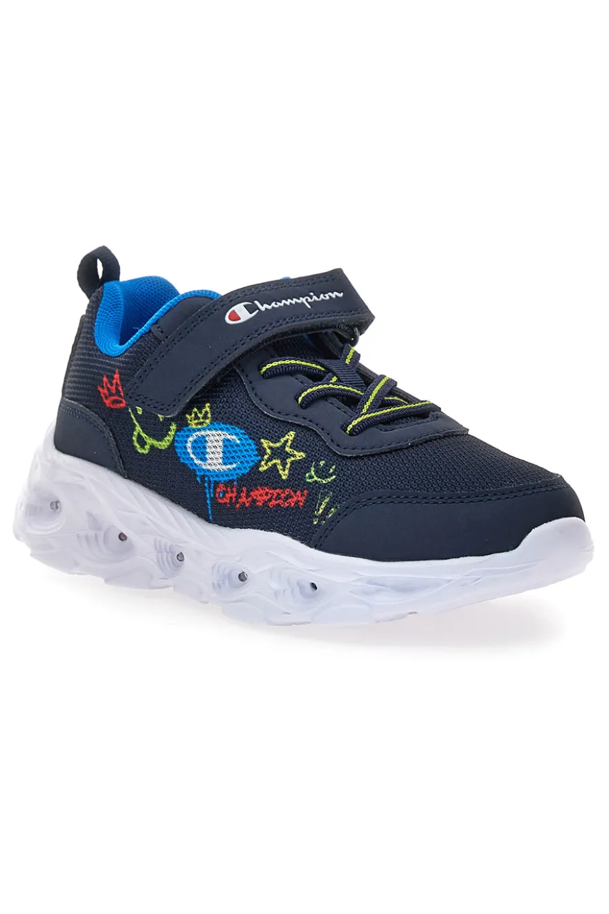 Sneakers blu con stampa e luci Champion Funfair Print B PS Low Cut Shoe
