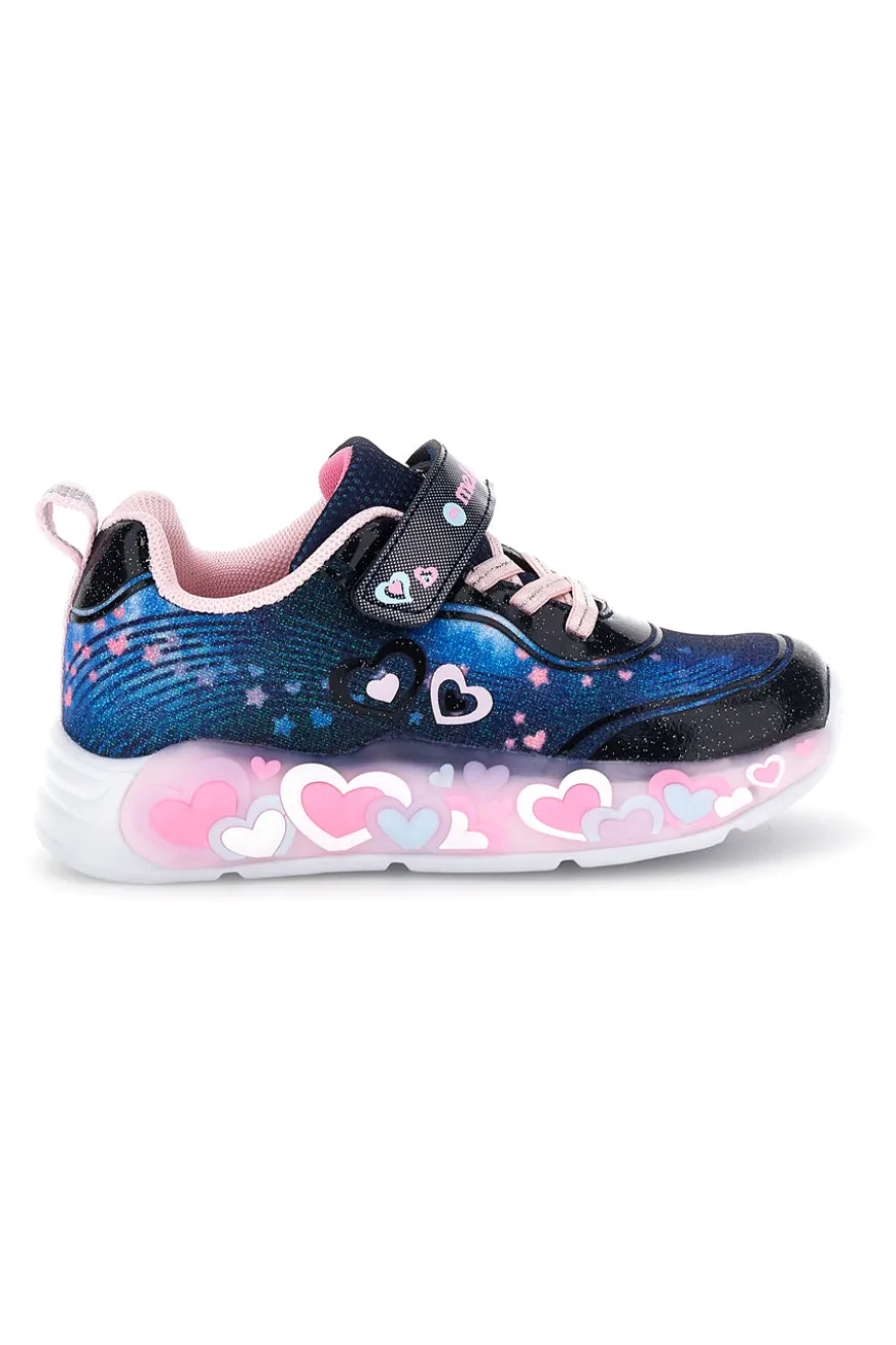 Sneakers blu con strappi e luci Mkids MJ6036