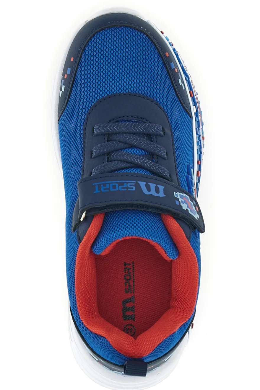 Sneakers blu con strappi e luci Mkids MJ6040