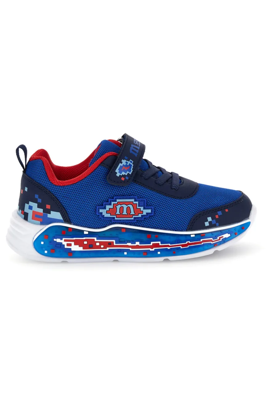 Sneakers blu con strappi e luci Mkids MJ6040