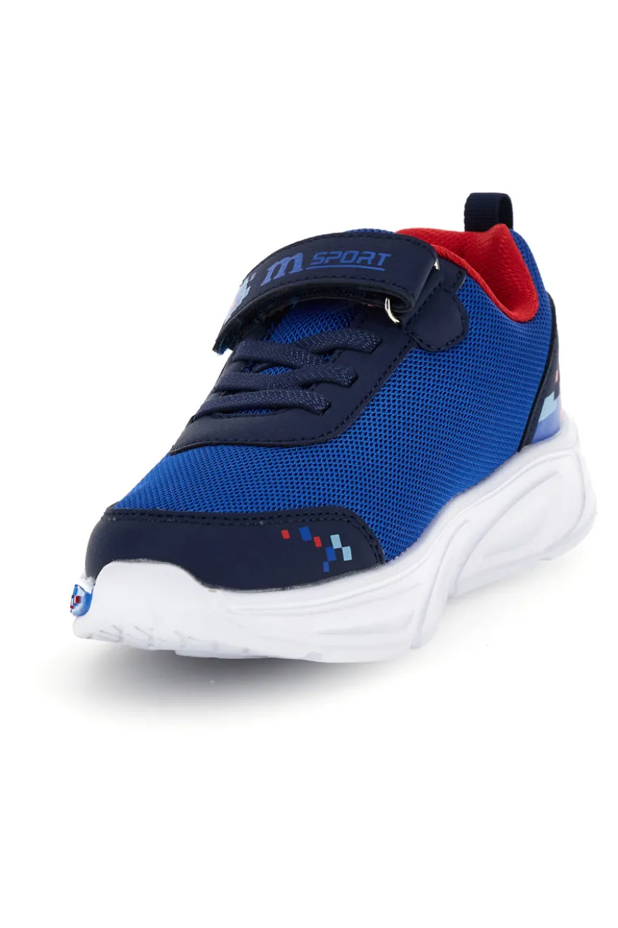Sneakers blu con strappi e luci Mkids MJ6040