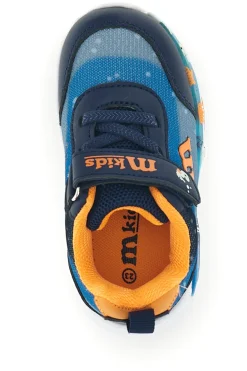 Sneakers blu con strappo, luci e dettagli marini M kids MJ6031