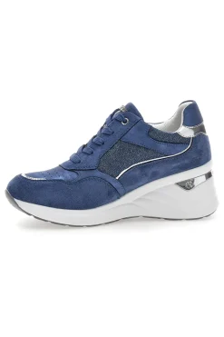 Sneakers blu con zip e dettagli metallizzati Inblu 488IN