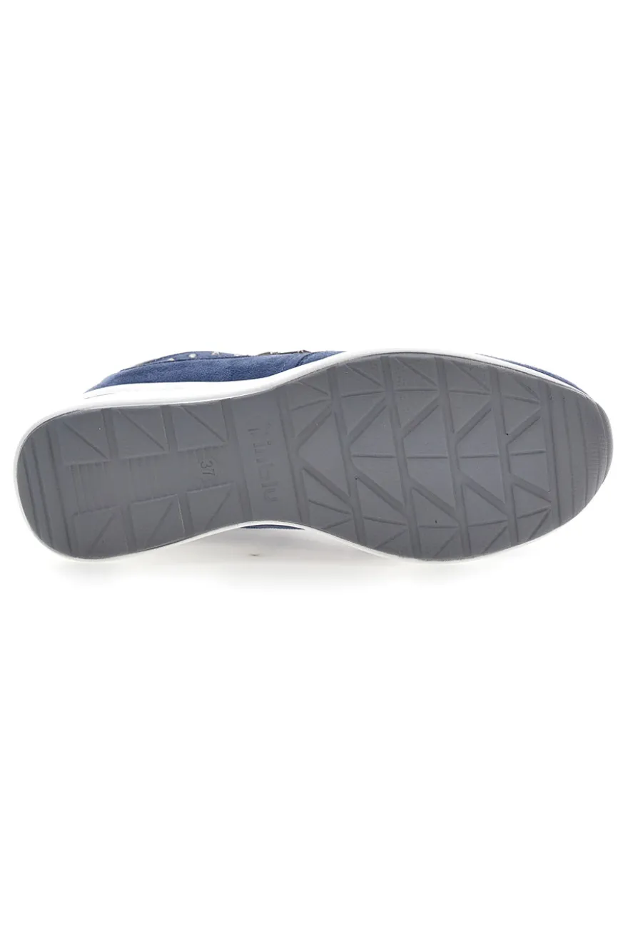 Sneakers blu con zip e dettagli metallizzati Inblu 488IN