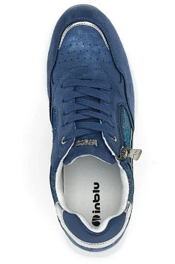 Sneakers blu con zip e dettagli metallizzati Inblu 488IN