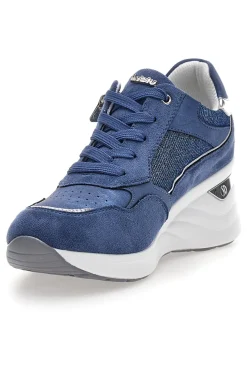 Sneakers blu con zip e dettagli metallizzati Inblu 488IN