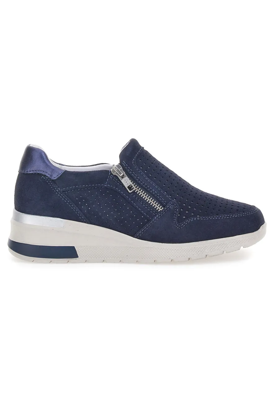 Sneakers Blu Con Zip Mio Tempo 19832