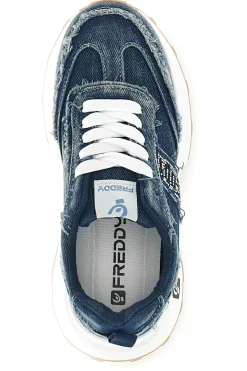 Sneakers blu denim inserti sfrangiati suoletta estraibile Freddy S2617FY7694
