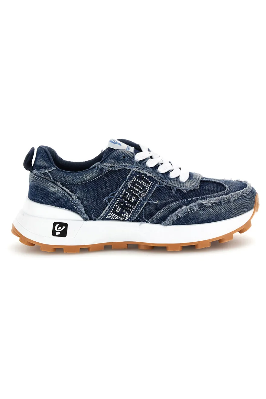 Sneakers blu denim inserti sfrangiati suoletta estraibile Freddy S2617FY7694