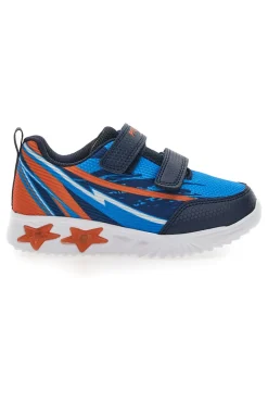 Sneakers Blu e Arancioni con Velcro e Luci PITT KIDS K21900