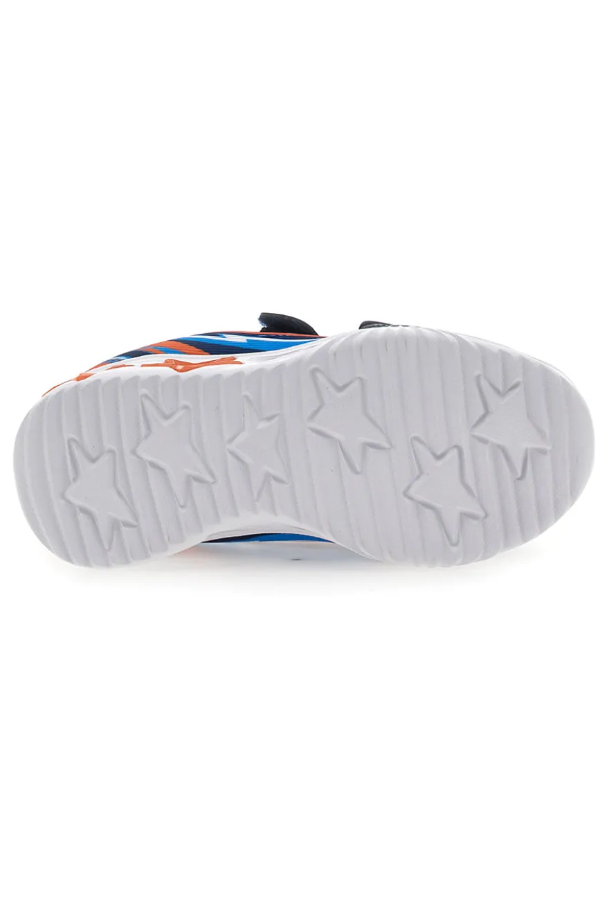 Sneakers Blu e Arancioni con Velcro e Luci PITT KIDS K21900