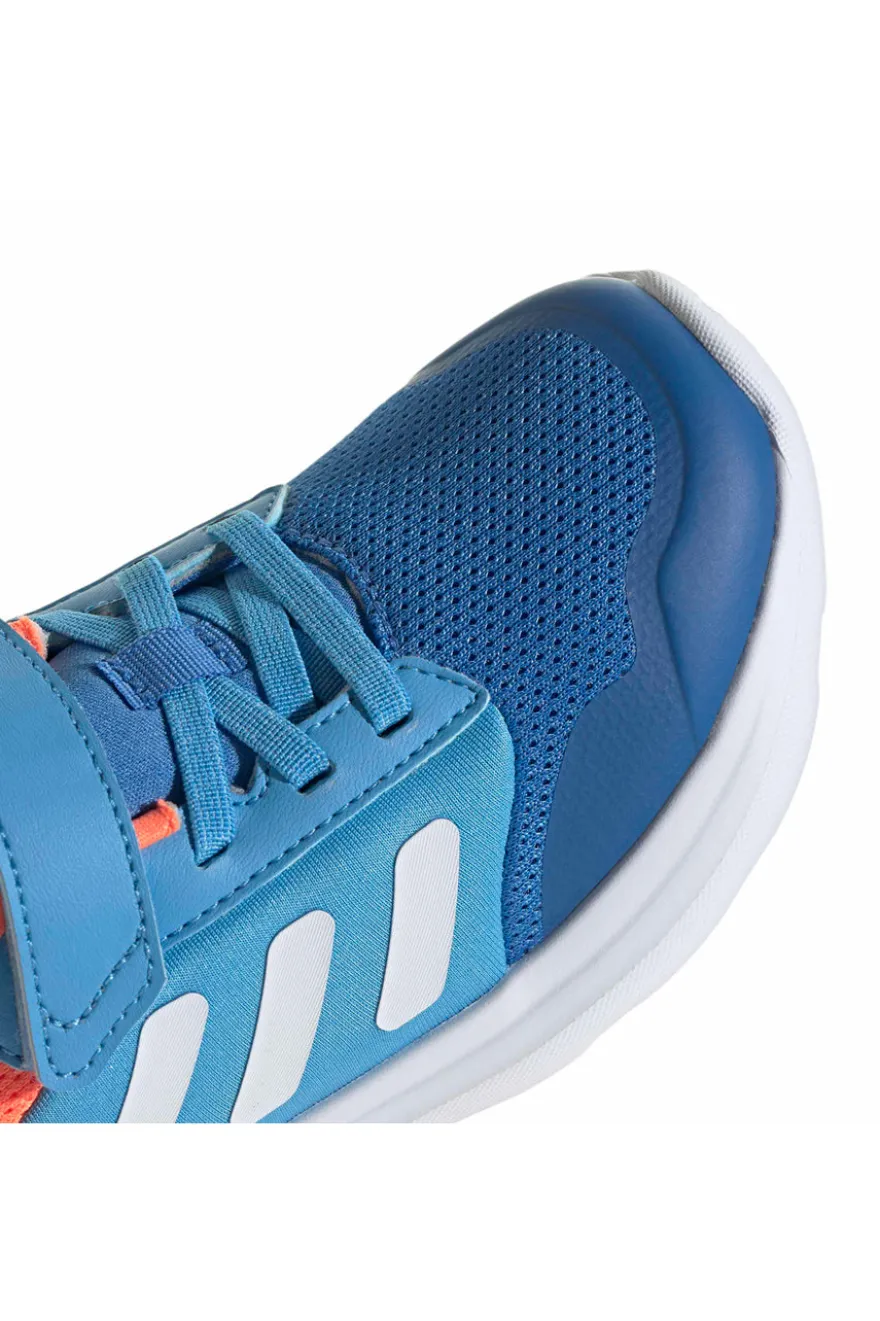 Sneakers blu e arancioni traspiranti con strappo Adidas Tensaur Run 3.0 EL C