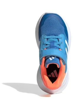 Sneakers blu e arancioni traspiranti con strappo Adidas Tensaur Run 3.0 EL C