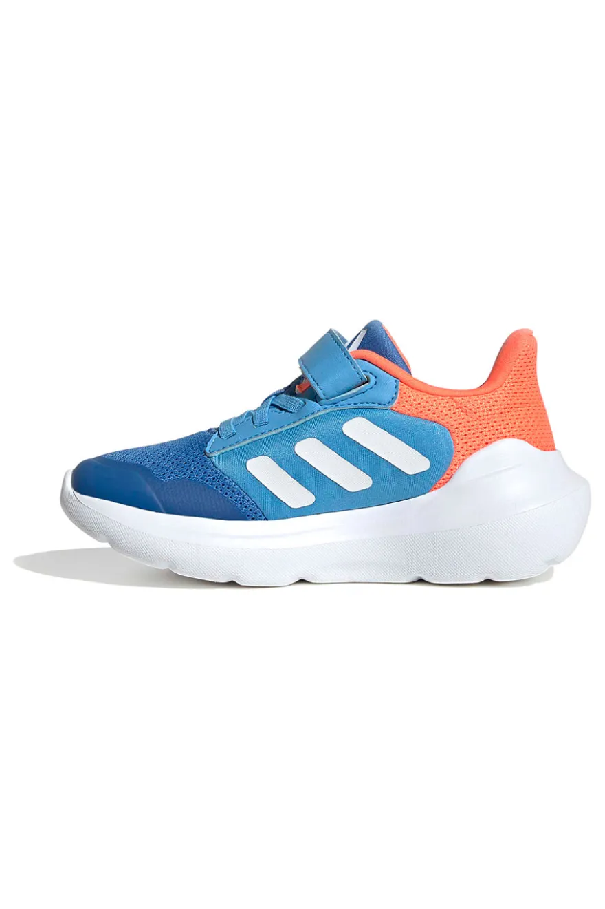 Sneakers blu e arancioni traspiranti con strappo Adidas Tensaur Run 3.0 EL C