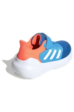 Sneakers blu e arancioni traspiranti con strappo Adidas Tensaur Run 3.0 EL C