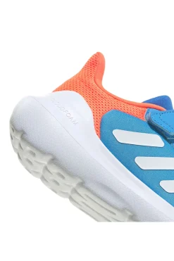 Sneakers blu e arancioni traspiranti con strappo Adidas Tensaur Run 3.0 EL C