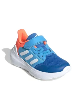 Sneakers blu e arancioni traspiranti con strappo Adidas Tensaur Run 3.0 EL C