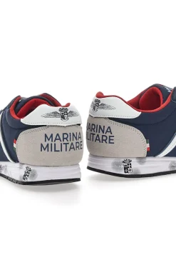 Sneakers Blu e Bianche Con Lacci Marina Militare MM255