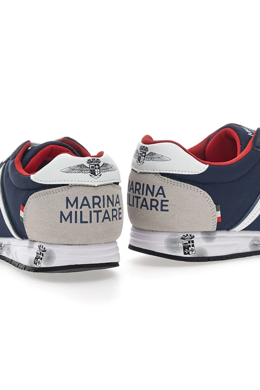 Sneakers Blu e Bianche Con Lacci Marina Militare MM255