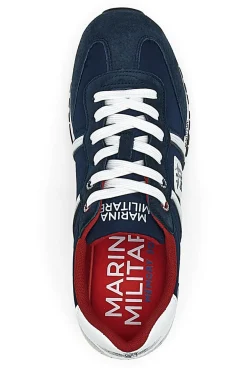 Sneakers Blu e Bianche Con Lacci Marina Militare MM255