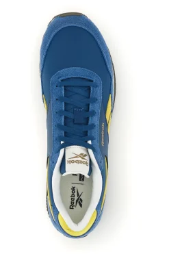 Sneakers blu e gialle con inserti a contrasto Reebok Glide Low