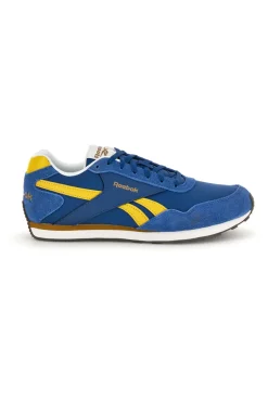 Sneakers blu e gialle con inserti a contrasto Reebok Glide Low