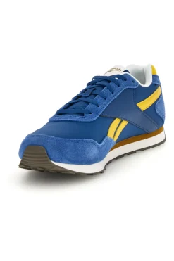 Sneakers blu e gialle con inserti a contrasto Reebok Glide Low