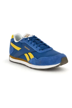 Sneakers blu e gialle con inserti a contrasto Reebok Glide Low