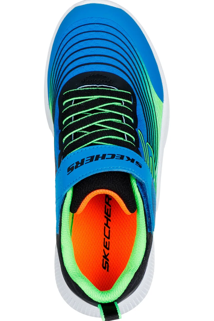 Sneakers blu e lime leggere con strappo Skechers Microspec Advance