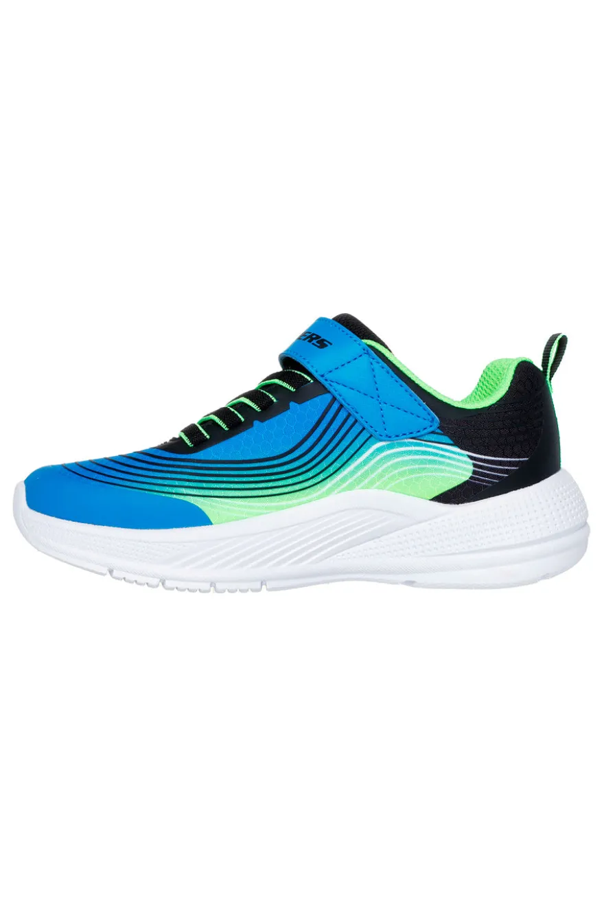 Sneakers blu e lime leggere con strappo Skechers Microspec Advance